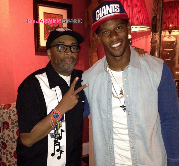 celebrity spottings victor cruz and spike lee the jasmine brand