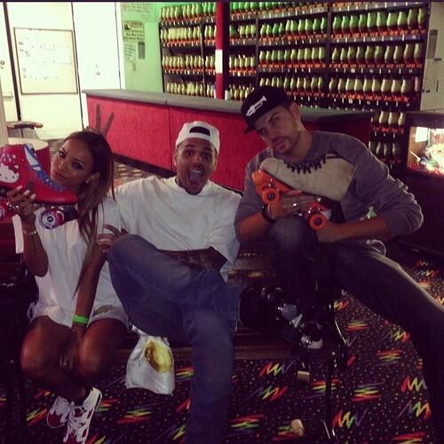 Chris Brown Hosts Skating Party: Karrueche, Kevin McCall & TeamBreezy Fans Attend