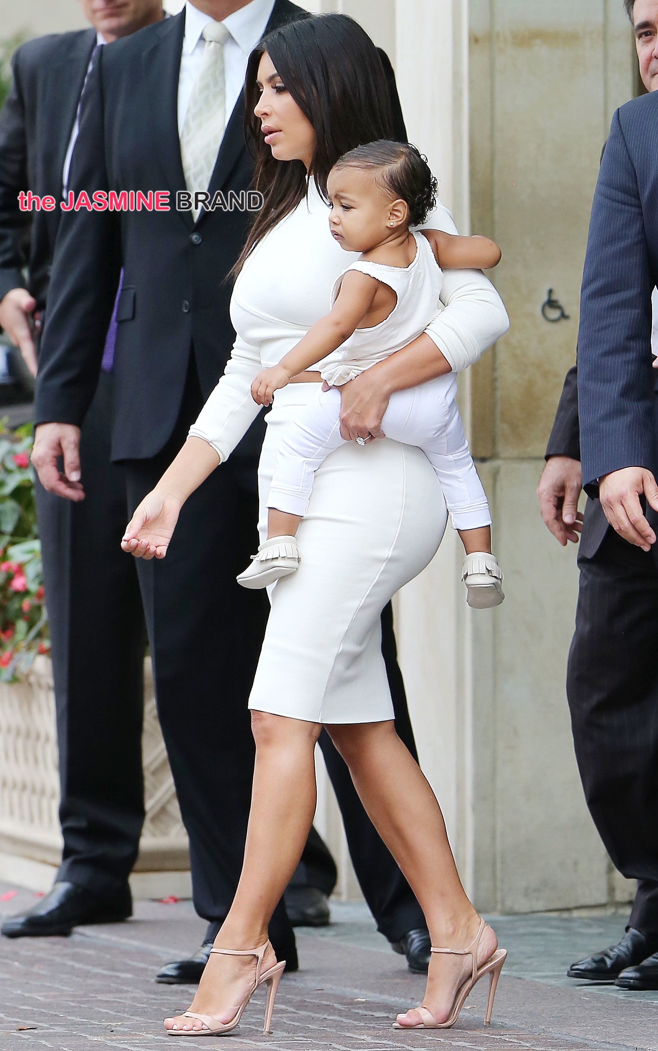 Kim Kardashian and baby North leaving The Peninsula in Beverly Hills ****NO DAILY MAIL SALES****