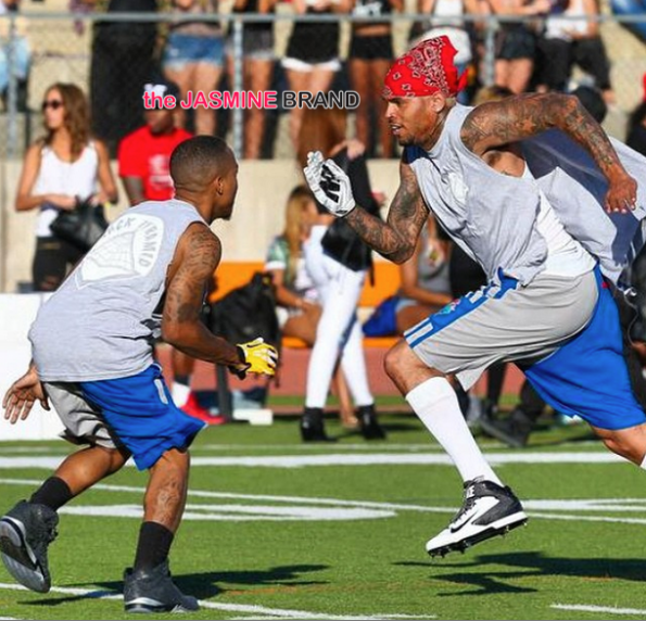 bow wow-chris brown-quincy-flag football charity game 2014-the jasmine brand