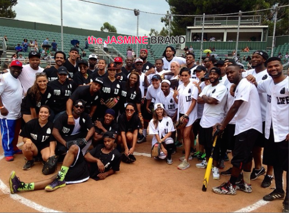 group shot jug life charity softball game 2014-the jasmine brand