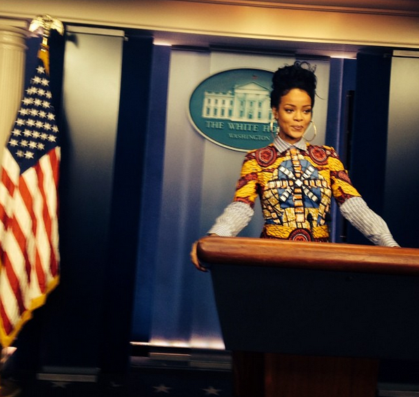 West Wing Posse! Rihanna Reenacts ‘Scandal’ During White House Visit [Photos]