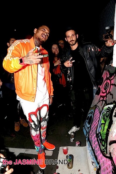 Karen Bystedt Collaborations with Chris Brown at Andy Goes Street Art Show on November 15, 2014