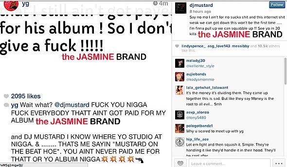 YG-DJ Mustard Instagram Beef-the jasmine brand