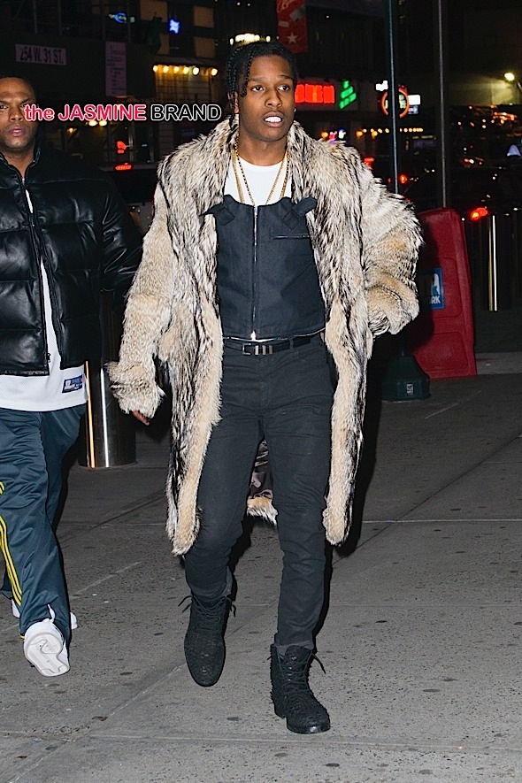 ASAP Rocky arrives at the Knicks game in NYC