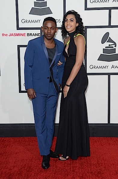 Kendrick & Girlfriend at the 2014 Grammys