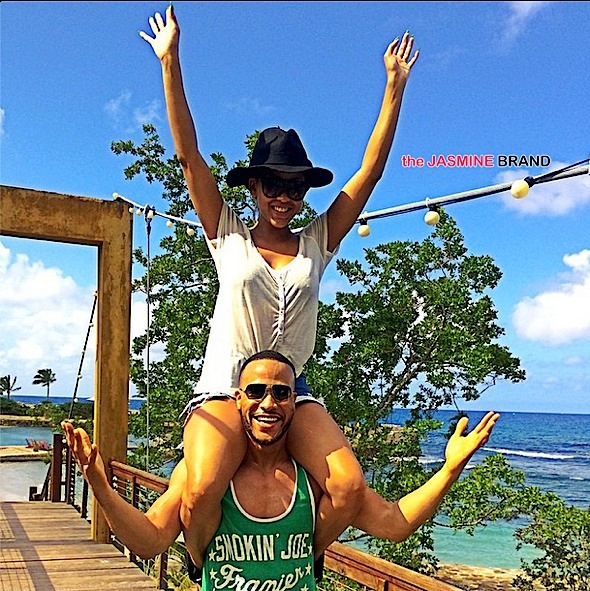 Celebrity Cup Cakin’: Actress Meagan Good & Hubby DeVon Franklin Spotted in Jamaica [Photos]