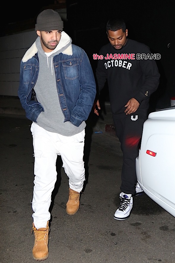 Drake was spotted leaving The Nice Guy in West Hollywood where he performed songs from his recently released album