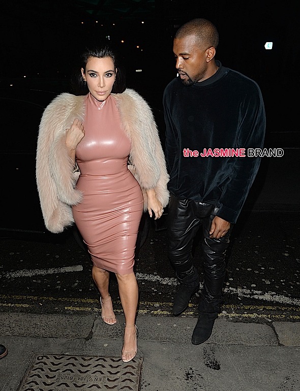 Kim Kardashian West and husband Kanye West out in London.