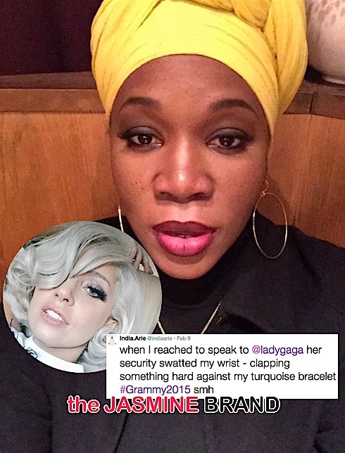 lady gaga security guard-swatted india arie-the jasmine brand