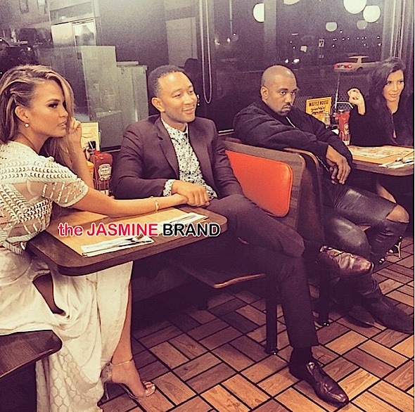 Kim Kardashian, Kanye West, John Legend & Chrissy Teigen Love Waffle House [Photos]