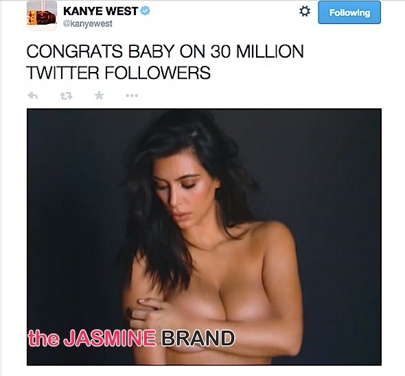 I’m so lucky! Kanye West Brags About Haute Wife, Tweets Semi Nudes [Photos]