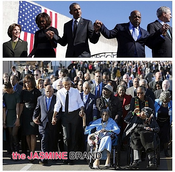 Bloody Sunday: President Obama, Rev. Al Sharpton, George W. Bush, Tom Joyner, Kelly Price, Estelle & More Gather For Selma 50 [Photos]