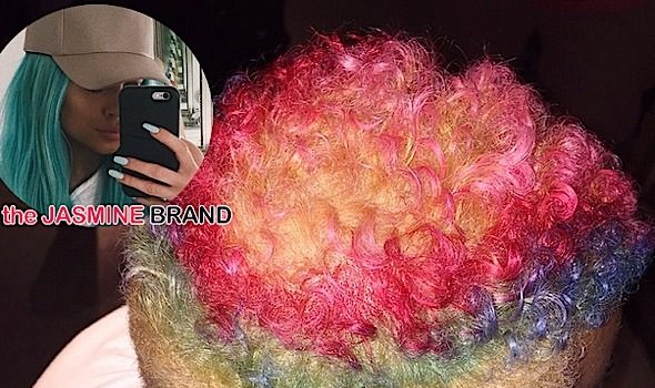 Taste the Rainbow! Chris Brown & Kylie Jenner Debut Colorful Hair [Photos]