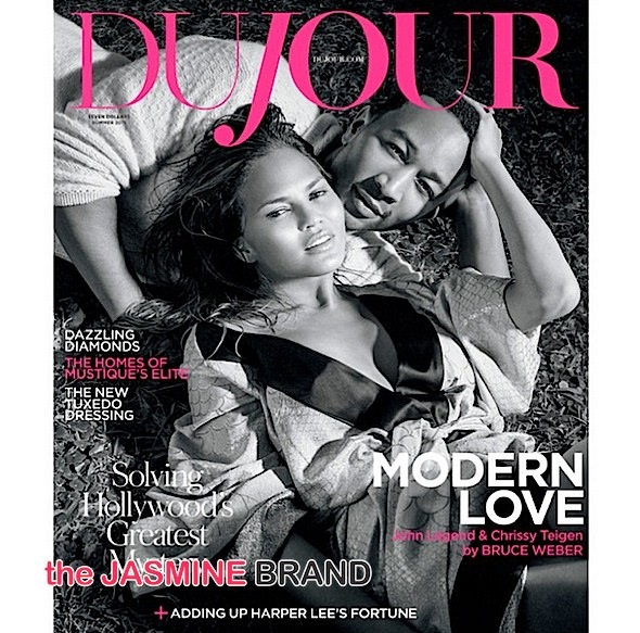 Couple Cuteness: Chrissy Teigen & John Legend Cover ‘DuJour’ + Teigen Poses Nude! [Photos]