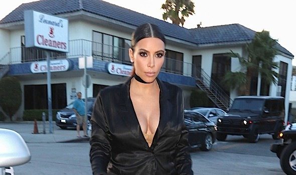 There are NO Rules in Maternity Fashion! Kim Kardashian Steps Out In Low-Cut Maison Margiela Dress [Photos]
