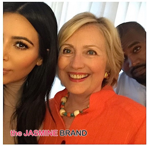 People & Politics! Kim Kardashian & Kanye West Snap A Selfie With Hillary Clinton + Usher & Fiancee Attend Fundraiser [Photos]