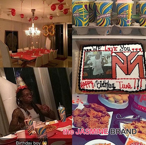 Lil Wayne Celebrates Birthday With Popeyes & Slurpees [Photos]