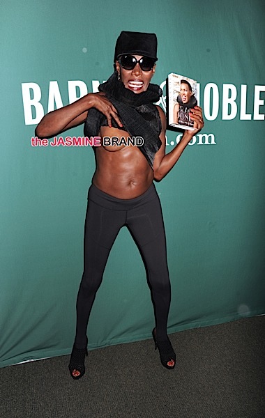 Grace Jones attends her book signing "I'll Never Write My Memoirs" in New York City