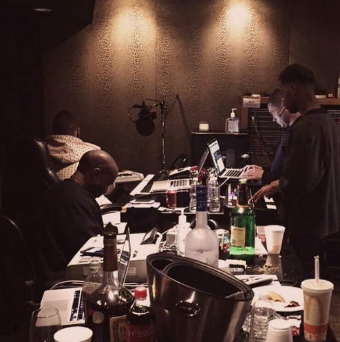 Kanye & Kid Cudi in the studio