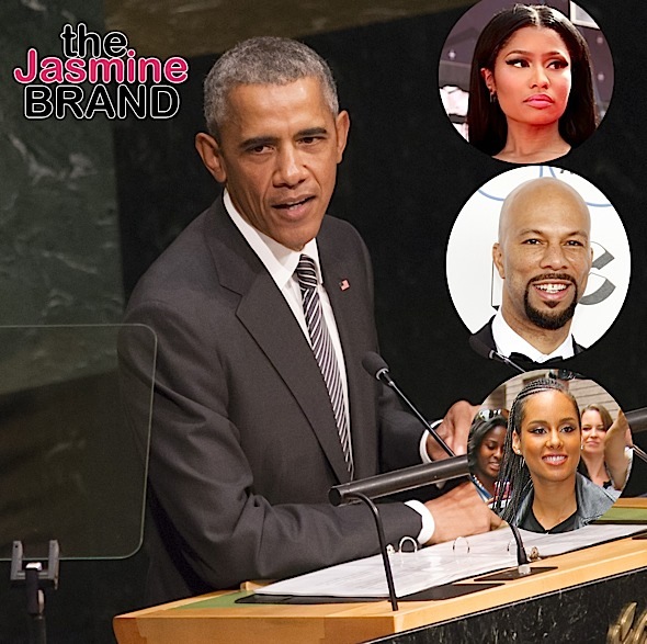 Alicia Keys, Nicki Minaj, Busta Rhymes, Common, Janelle Monae Meet With President Obama