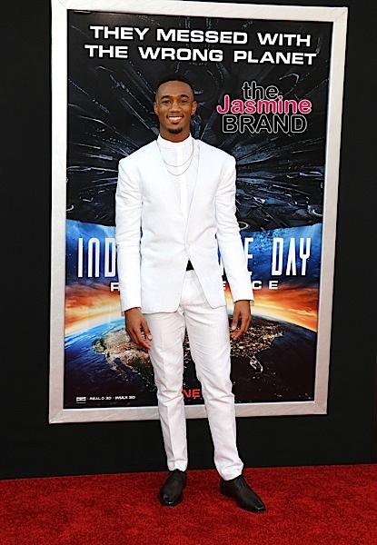 Jessie Usher attends the "Independence Day: Resurgence" Los Angeles Premiere. 