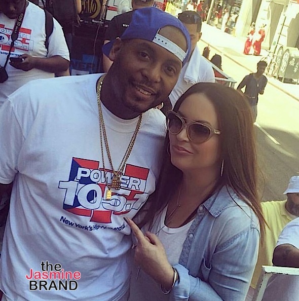Power 105's DJ Enuff & Angie Martinez at the Puerto Rican Day Parade. 