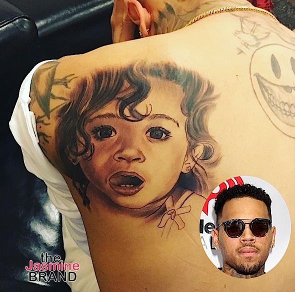 Inked Up! Chris Brown Reveals Daughter Royalty Tattoo [Photos]