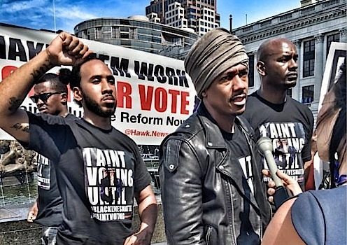Nick Cannon Protests Outside Republican Convention [Photos]