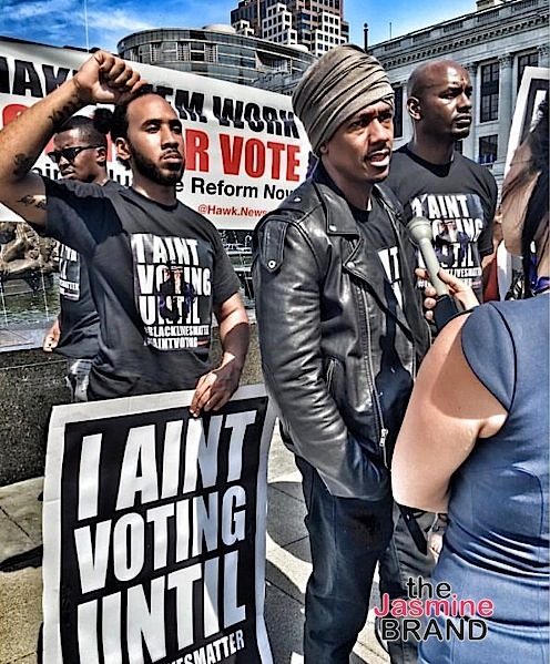 Nick Cannon Protests Outside Republican Convention [Photos]