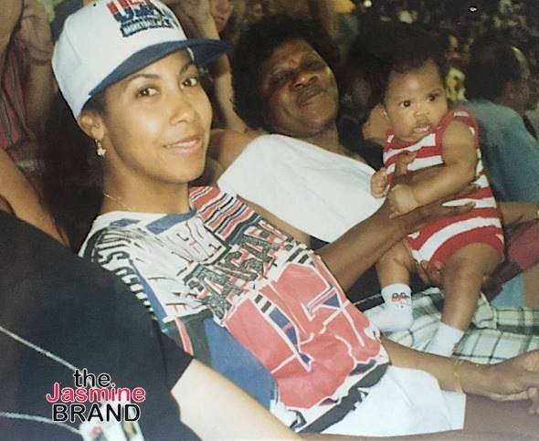 Cookie & her son at the Barcelona Olympics in 1992 