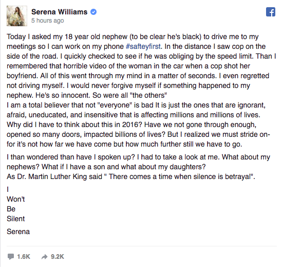 Serena Williams On Fear Of Driving While Black