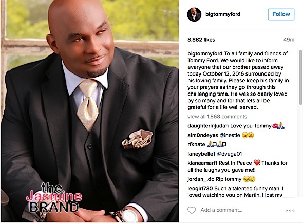 'Martin Show' Cast Attends Tommy Ford Funeral [Photos]