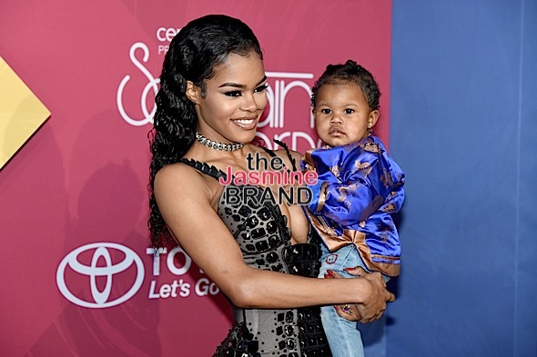 LAS VEGAS, NV - NOVEMBER 06: Actress Teyana Taylor (L) with Iman Tayla Shumpert attend the 2016 Soul Train Music Awards at the Orleans Arena on November 6, 2016 in Las Vegas, Nevada. (Photo by Ethan Miller/Getty Images)