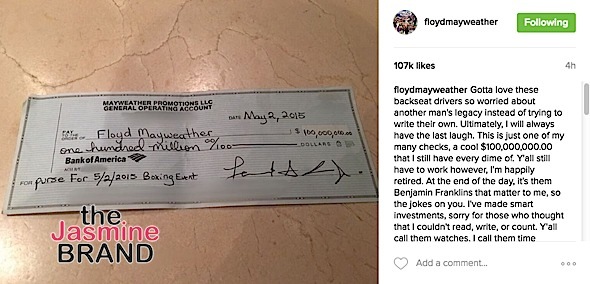 Floyd Mayweather Flaunts Wealth: You thought I couldn't read or write! [Photo]