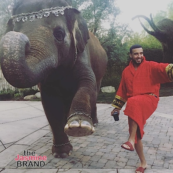 French Montana Gets A Pet Elephant For His Birthday, Animal Rights Activists PISSED [Photos]