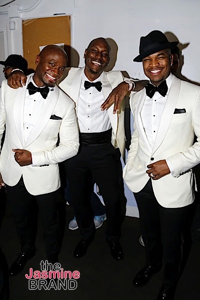 BEVERLY HILLS, CA - DECEMBER 08: Taye Diggs, Tyrese and Ne-Yo BTS at Taraji's White Hot Holidays TV Special at the Saban Theatre as seen on Fox TV Thursday, December 8, 2016 in Beverly Hills, California. (Photo by A Turner Archives)