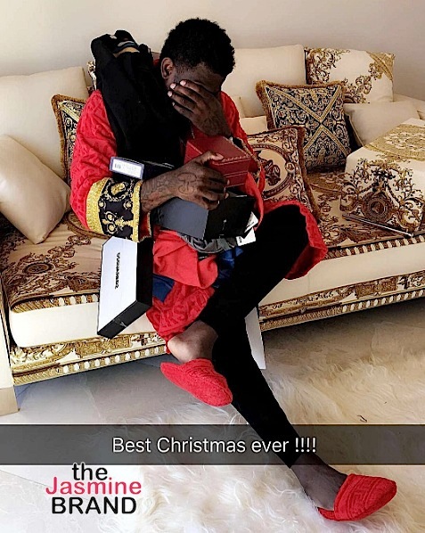 Rapper Gucci Mane is overcome with joy. 