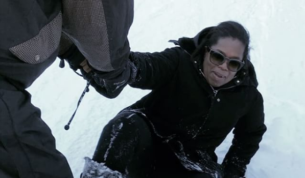 Ouch! Oprah Falls In the Snow [VIDEO]