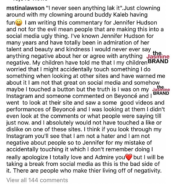 Beyonce's Mom Tina Lawson Apologizes For Accidentally Shading J.Hud: I'm not a hater.