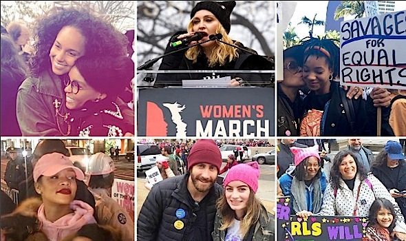 Celebs Attend Women’s March: Rihanna, Alicia Keys, Madonna, Willow Smith, Chris Rock, Kerry Washington, Tracee Ellis Ross