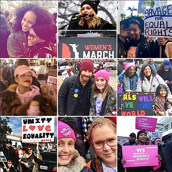 Celebs Attend Women’s March: Rihanna, Alicia Keys, Madonna, Willow Smith, Chris Rock, Kerry Washington, Tracee Ellis Ross