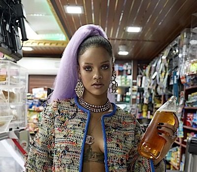 Rihanna Turns A Bodega Into Her Runway: Snacks, Spiked Hair & 40 Ounces [Photos]