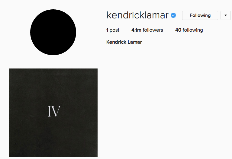 Kendrick Lamar Hints At New Album, 'IV'