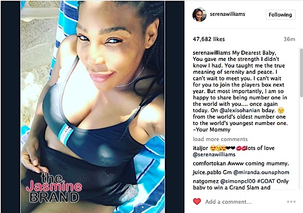Serena Williams Pens Message To Unborn Baby