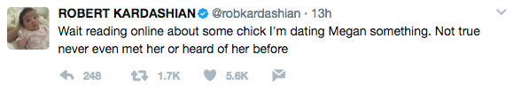 Rob Kardashian Responds To Mehgan James Dating Rumors