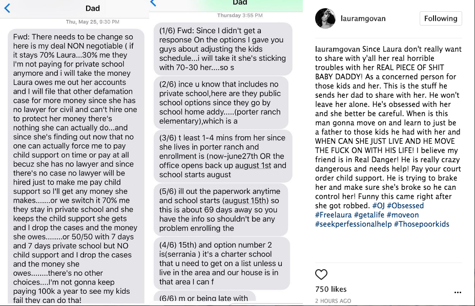 Laura Govan Exposes Gilbert Arenas Text Messages: No one can force me to pay child support! 