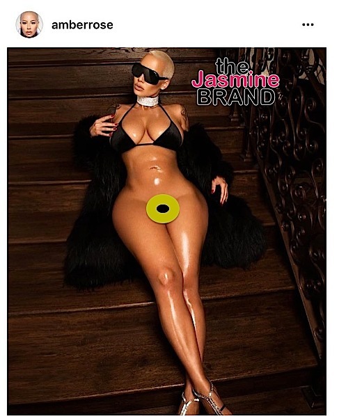 Amber Rose Removes Underwear, Posts Semi-Nude Photo