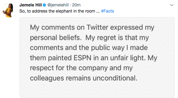 Jemele Hill Says Trump Comments Painted ESPN Unfairly
