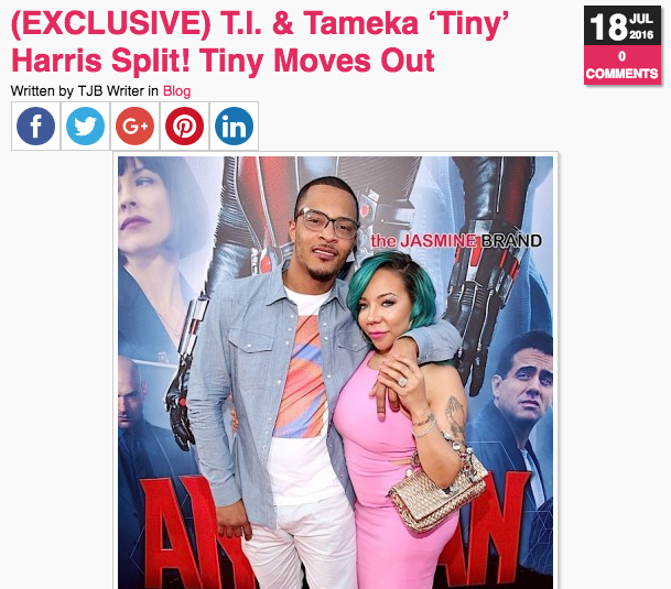 EXCLUSIVE: T.I. & Tiny Call Off Divorce, Singer Moves Back In w/ Rapper